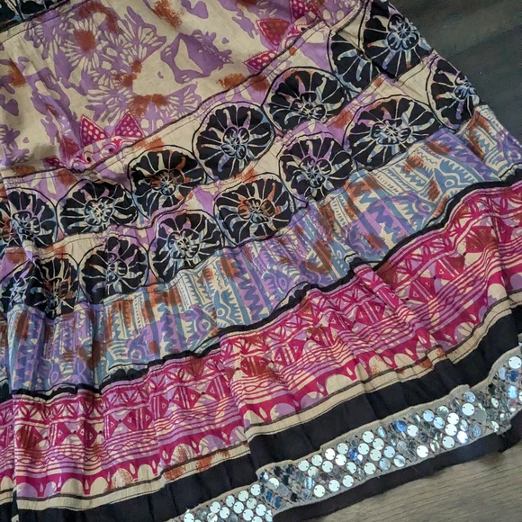 Gorgeous Soft Surroundings Bohemian Tribal Maxi Skirt Cotton - Picture 7 of 9